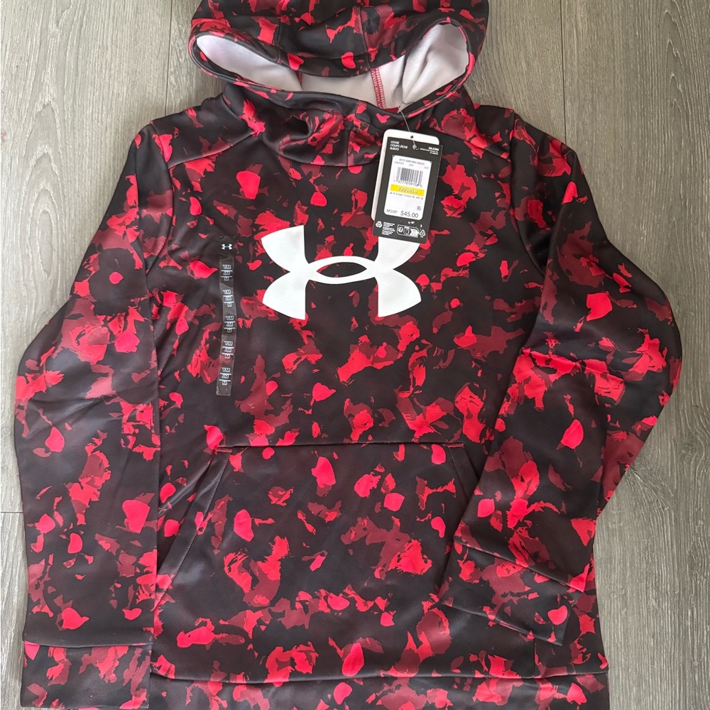 Under Armour Kids‎ Red and Black Camo Hoodie Medium